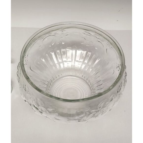 Jeannette 20PCS Glass Fruit Pattern Punch Bowl & Cups Party, Holiday, Hosting - Picture 12 of 13